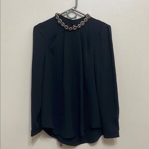 Elegant Black Embellished Women's Top size M